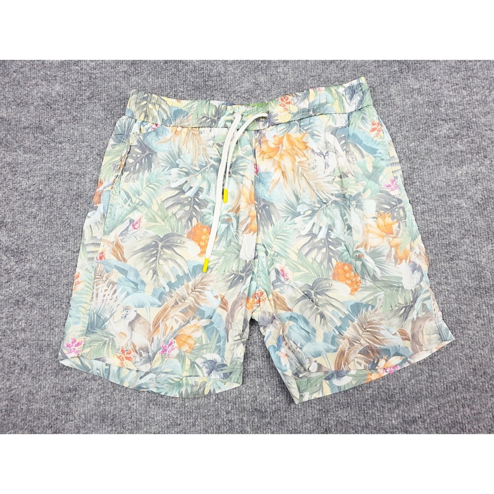 Hartford‎ Hawaiian Shorts Men's Small Floral Multi LINED Stretch 6" Inseam